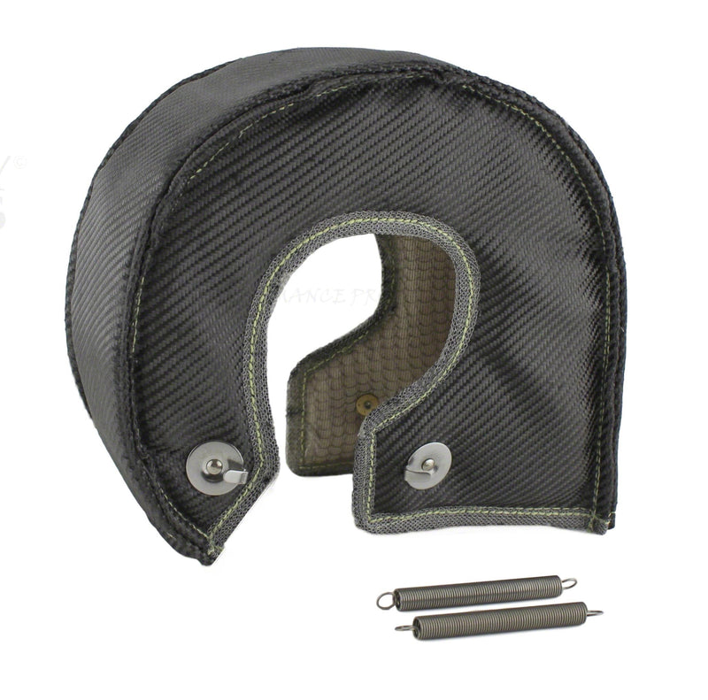 JC Performance Products USA™ Carbon Black© Stainless Steel Mesh Lined Turbo Blanket Heat Shields T4