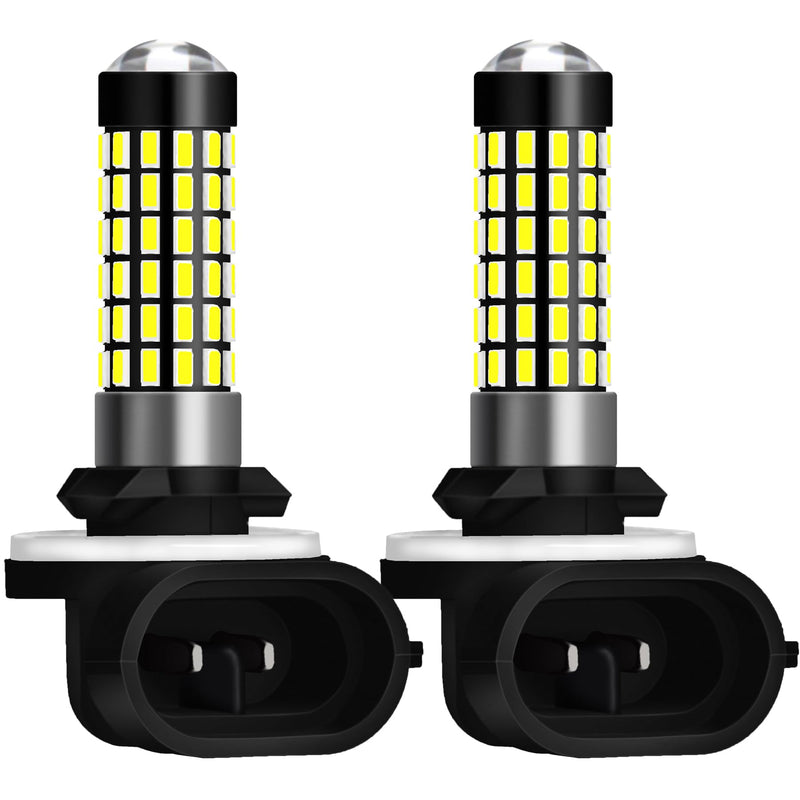 900Lm Xenon White 894 881 886 889 896 898 LED Bulbs With Lens Projector For Fog Light DRL Automotive Driving Lamp Daytime Running Light 3014SMD 78-EX Chipsets, 6500K,12-24V 4W 881 Fog Light