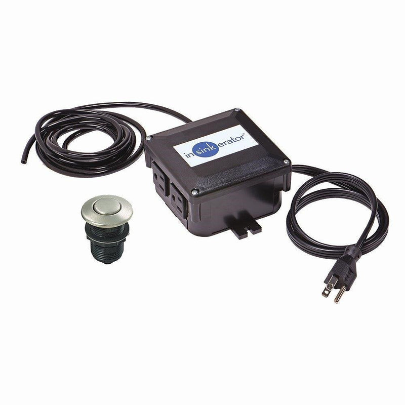 InSinkErator Garbage Disposal Air Switch Kit, Dual Outlet Sink Top Switch Button for All InSinkErator Food Waste Disposer Models, Satin Nickel STS-OOSN Single Outlet
