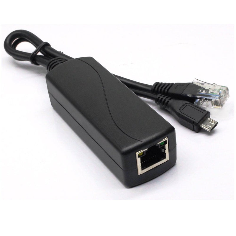 ANVISION Active 48V to 5V 2.4A PoE Splitter Adapter with Micro USB Plug, IEEE 802.3af Compliant, for Tablets, Dropcam or Raspberry Pi, IPC, IP Camera and More