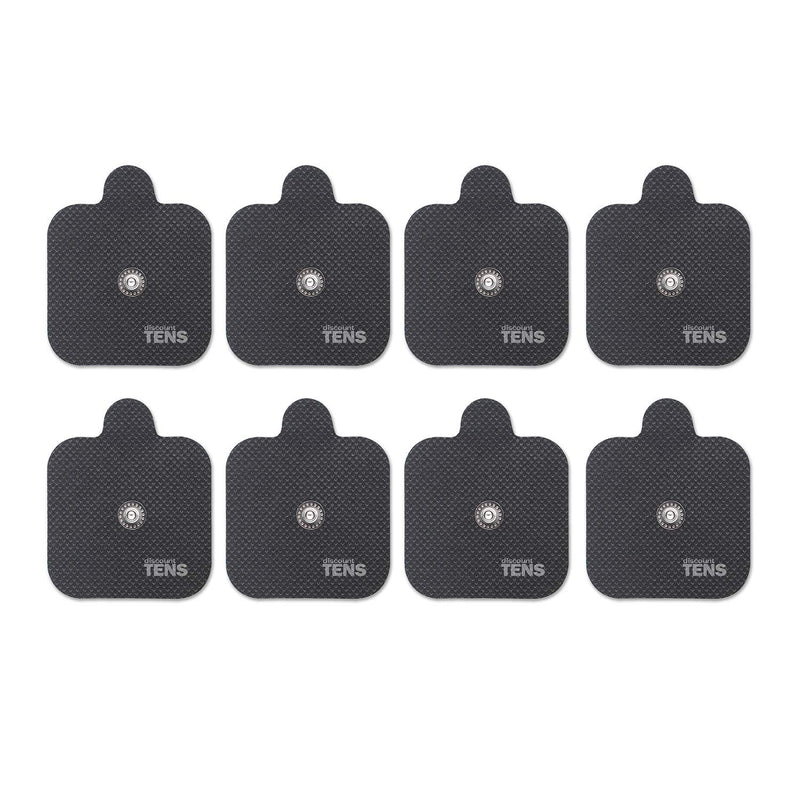 Discount TENS Brand – Easy Snap Replacement Electrodes Compatible with Compex. 8 Premium 2"x2" Replacement Pads for Compex TENS/EMS Units Edge, Sport, Elite – Durable, Reusable & Self-Adhesive 2x2 Inch (Pack of 8)
