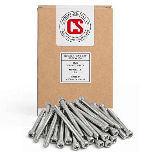 Chenango Supply 1/4-20 x 3 Stainless Socket Head Cap Screws 1/4-20 x 3"