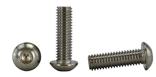 Stainless 3/8-16 x 1-1/4" (3/4" to 3" Available) Socket Button Head Cap Screws, Full Thread, Hex Drive, Stainless Steel 18-8, Coarse Thread (3/8-16 X 1-1/4)