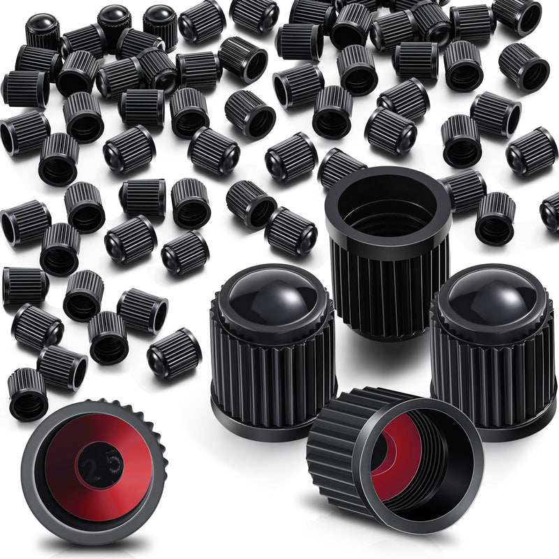 Outus 20 Pcs Tire Valve Stem Caps Car Tire Caps Plastic Universal Black Valve Stem Covers for Bike Bicycle Cars SUV Trucks Motorcycles