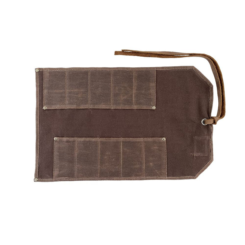 Durable Waterproof Waxed Canvas Tool Roll Handmade by Hide & Drink Honey Bourbon