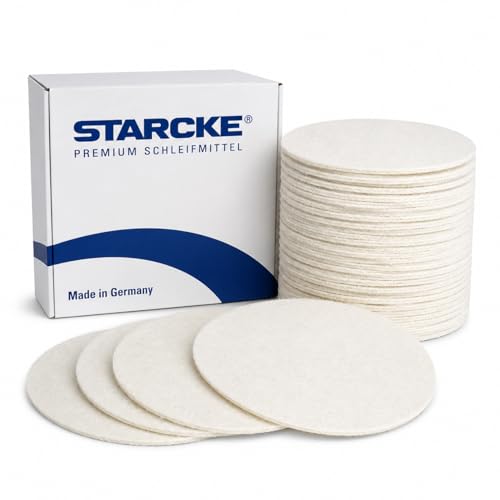 Starcke Scouring Pads, 5 inch 25 Pack Sanding Pads, White Automotive Sandpaper for Automotive Paint & Paint Supplies, Non Abrasive Auto Body Supplies, Aluminum Oxide Surface Conditioning Scuff Pad Non Abrasive/Polishing