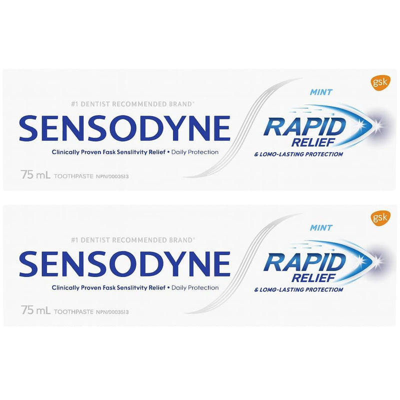Sensodyne Rapid Relief Sensitivity Toothpaste, Mint, 3.4 oz (Pack of 2)