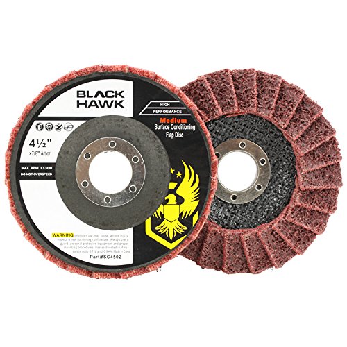 BHA Surface Conditioning Grinding, Sanding, and Polishing Flap Discs T29, 4-1/2" x 7/8", Red (Medium) - 5 Pack Red / Maroon