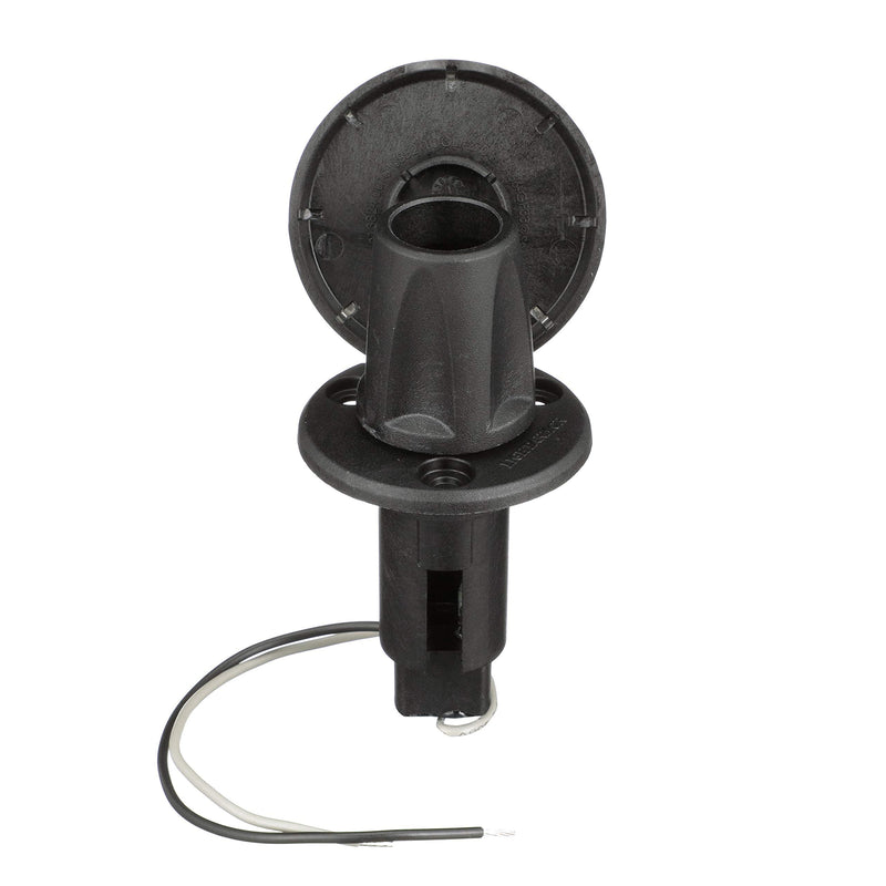 attwood LightArmor 910R Series Round Plug-In Light Base — For All-Around Pole Light, 2-Pin, Black Stainless Cover, 910R2PSB-7 One size 2-Pin Connection