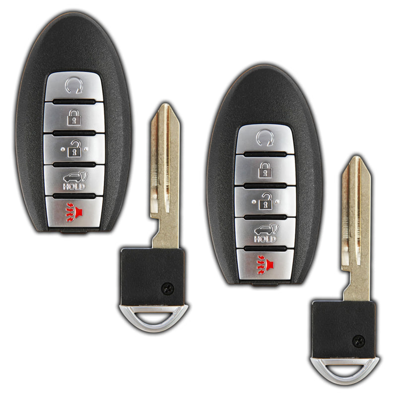  [AUSTRALIA] - KeylessOption Keyless Entry Remote Starter Smart Car Key Fob for Nissan Armada Infiniti QX80, QX56, CWTWB1G744 (Pack of 2)
