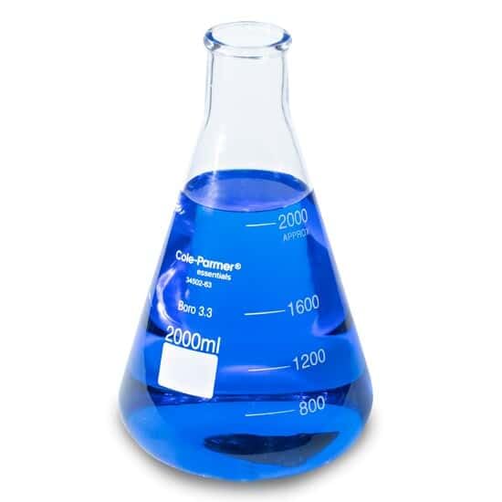 Cole-Parmer Laboratory Grade Glass Erlenmeyer Flask, 2000 mL case of 1