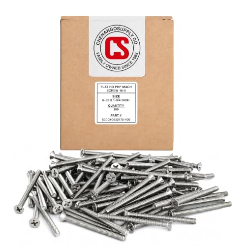 Chenango Supply 6-32 x 1-3/4" Stainless Flat Head Machine Screws 6-32 x 1-3/4"