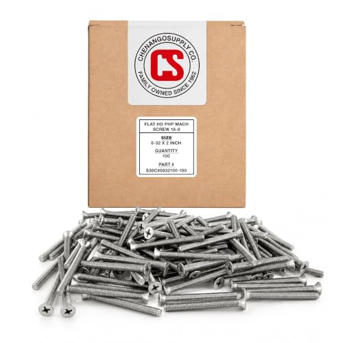 Chenango Supply 8-32 x 2 Stainless Flat Head Machine Screws 8-32 x 2"
