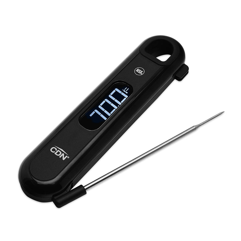 CDN DTF572 ProAccurate® Digital Thermometer - Folding Thermocouple Thermometer - Backlit Easy to Read Display - Stainless Steel Thin Tip Probe, Black Black - Standard Size