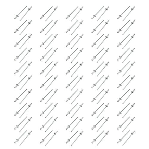 uxcell Open Type Blind Rivets 6x2.4mm Aluminum/Steel 100 Pcs