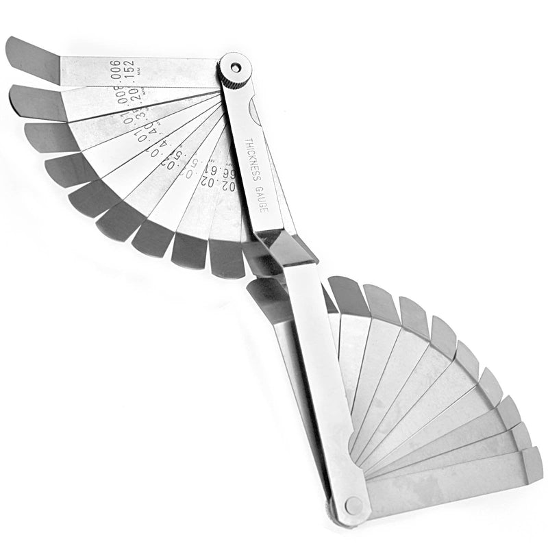 Create idea Stainless Steel Feeler with 26 Blades Laser Reading Combination Feeler Offset Gauge Dual Sided Gage Metric