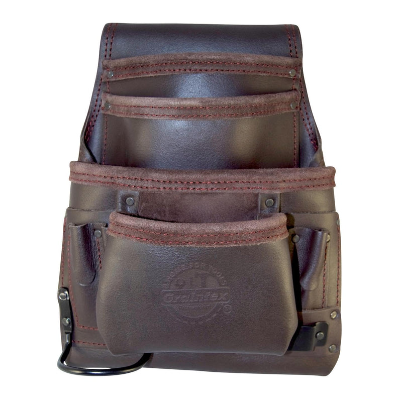 Graintex OS2220 10 Pocket Oil Tanned Leather Nail & Tool Pouch Dark Brown Color for Constructor/Electrician/Plumber