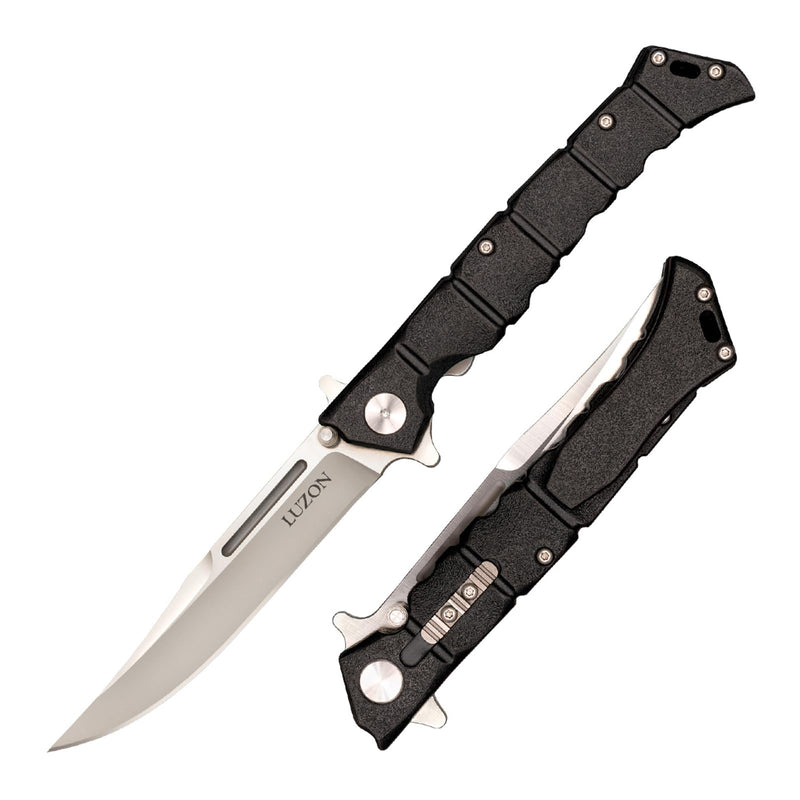 COLD STEEL Medium Luzon 4" 8Cr13MoV Razor-Sharp Clip Point Blade 5" GFN Handle Tactical EDC Folding Knife w/Leaf-Spring Lock Black Boxed