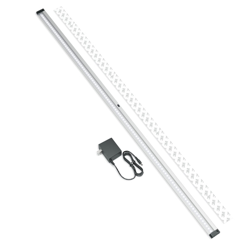 EShine Hand Wave Activated Under Cabinet LED Lighting Kit, Dimmable, 1-Pack 40 in - Touchless Dimming Control, Black Under Counter Lights for Kitchen, Garage, Office, Shelf - Cool White (6000K) Cool White (6000K) 40 inch