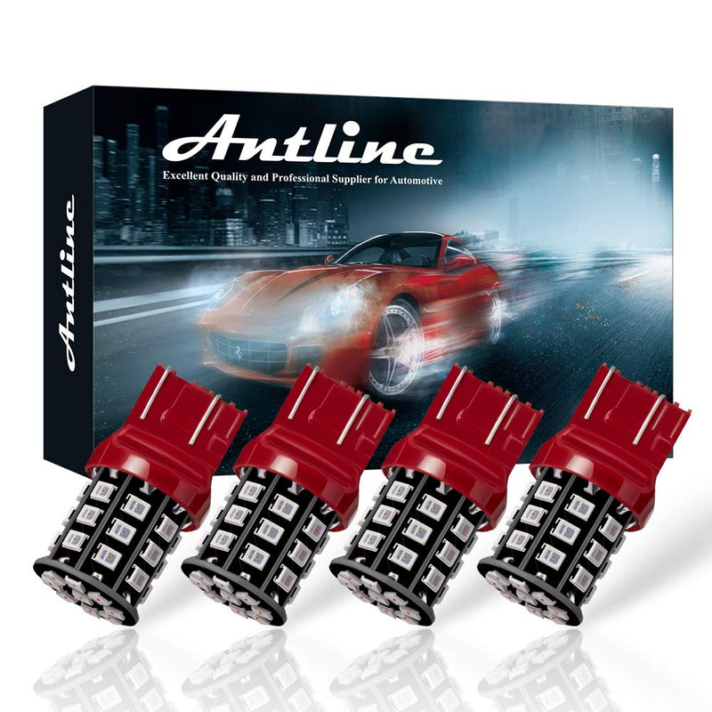 7443 7440 T20 992 7441 7444 W21W LED Bulbs Brilliant Red, 12-24V Super Bright 800 Lumens Replacement for Tail Brake Lights, Turn Signal Lights, Parking Light (Pack of 4) 7443/7440