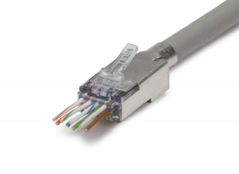 Platinum Tools Ezex44 Shielded RJ45 External Ground Connector 25/Clamshell Accessory Box (100025C)