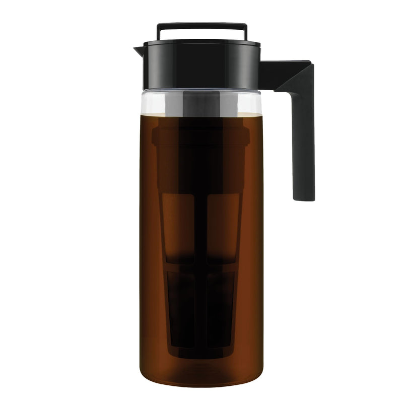 Takeya Tritan Cold Brew Coffee Maker - Airtight Pitcher with Leak-Free Lid - BPA-Free Cold Brew Maker with Silicone Handle - Dishwasher-Safe Pitcher for Homemade Cold Brew - 2 Quart, Black 2 qt