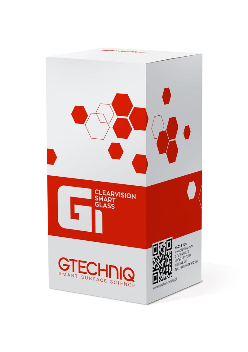 Gtechniq G1 Clear Vision Smart Glass 100ml - Hydrophobic Bonded Layer Improves Visibility, Reduces Smears, Repels Water, Easy to Clean - Lasts for 20,000 Miles, Perfect for Car Windscreen and Windows