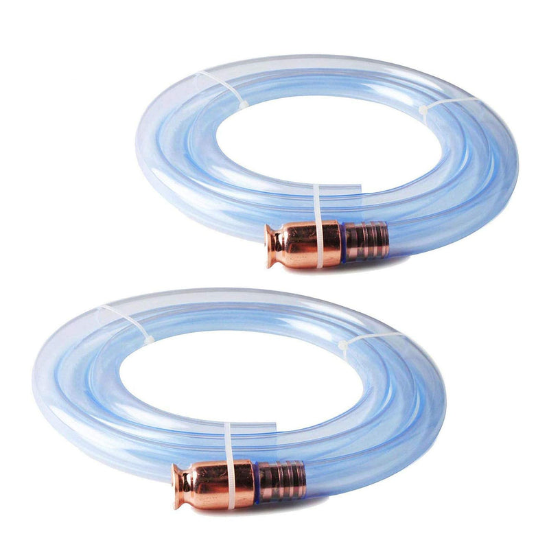 wadoy Siphon Hose Gas/Oil/Water/Fuel Transfer Siphon Hand Pump Self Priming Shaker Hose 6' (2 Pack) Blue