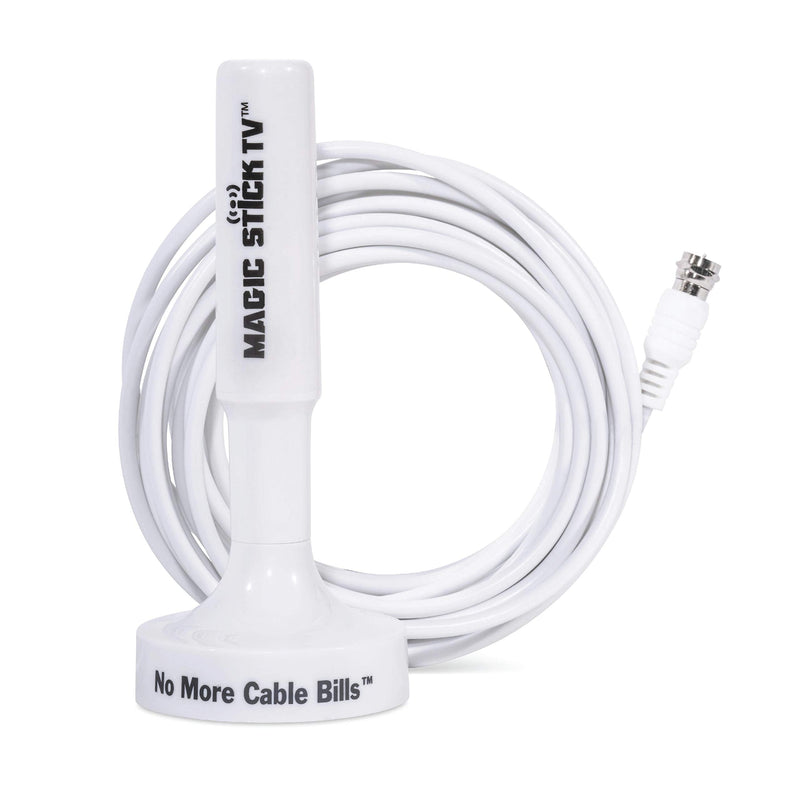 Magic Stick TV MS-50 Model, Signal Booster Antenna for Digital HDTV 1080P HD Channels, 16.5ft Cable, White MS-50 White