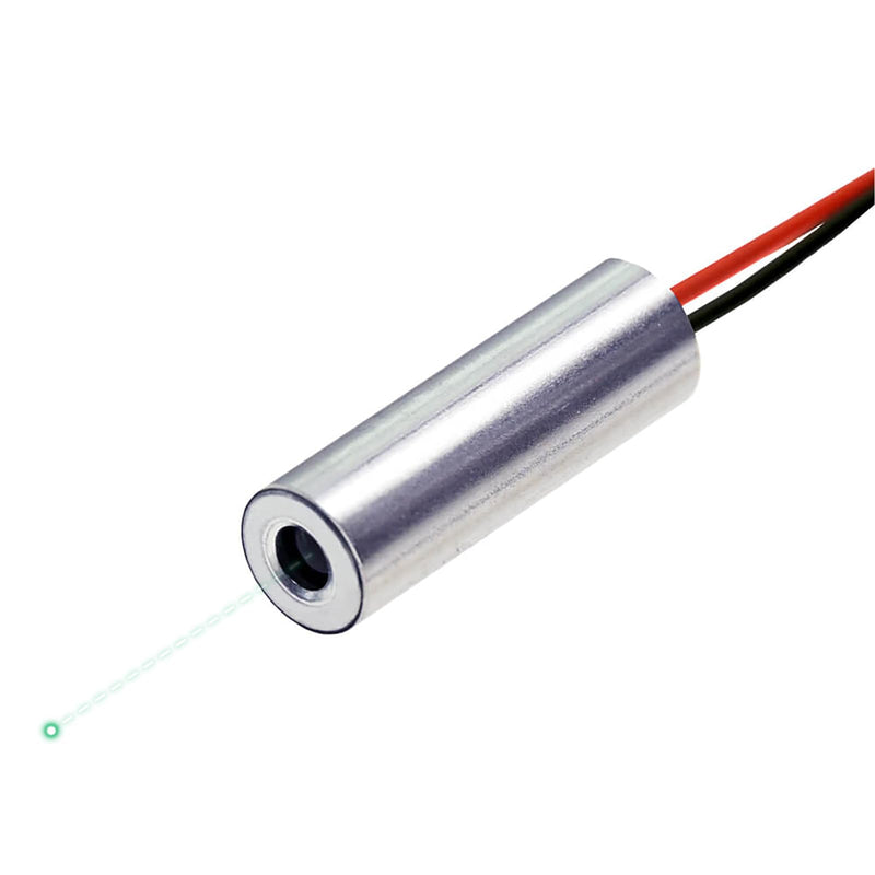 Economical Green Dot Laser Module, 520nm, Class 2, Less Than 1mW, with APC Driver, 7~10V Operation Voltage, D7x21mm, VLM-520-03 LPT, Laser Head, Made in Taiwan VLM-520-03 LPT - Green laser, Class 2