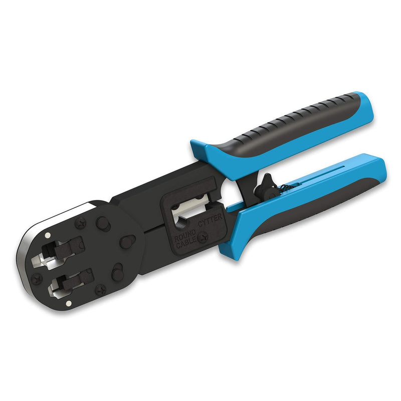 LINKUP - Crimper Tool Cat6 Cat5 5E RJ45 Cable Crimp and Trim Easy Pass Thru Plugs | RJ 45 RJ12 & RJ11 Ethernet LAN Internet Patch Cord Crimping and Trimming Tool