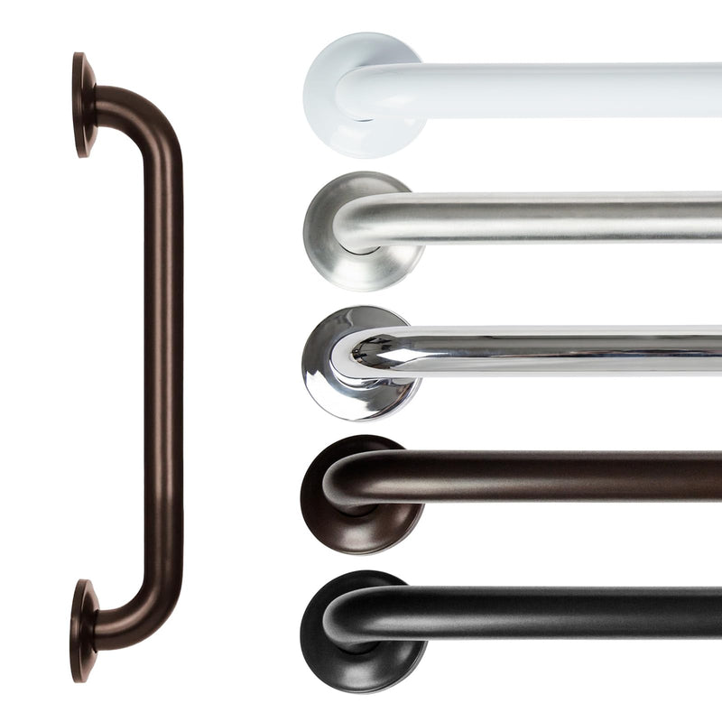 Vive Grab Bar for Showers - Bathroom Antislip Handrail for Seniors, Elderly Assistance Product, Heavy Duty Shower Handles, Handicap Grab Bars, Stainless Steel, Multipurpose, 440 lbs (Dark Bronze) Dark Bronze 16" (Inches)
