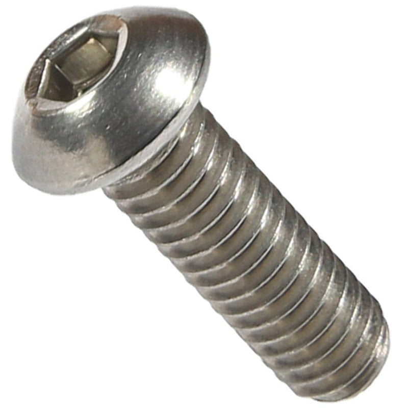 1/4"-20 x 3/4" Button Head Socket Screws, 18-8 Stainless Steel, 100 Pack | Fully Threaded. Internal hex (Allen) drive. ASME B18.3. Corrosion resistant for outdoor and fresh water use.