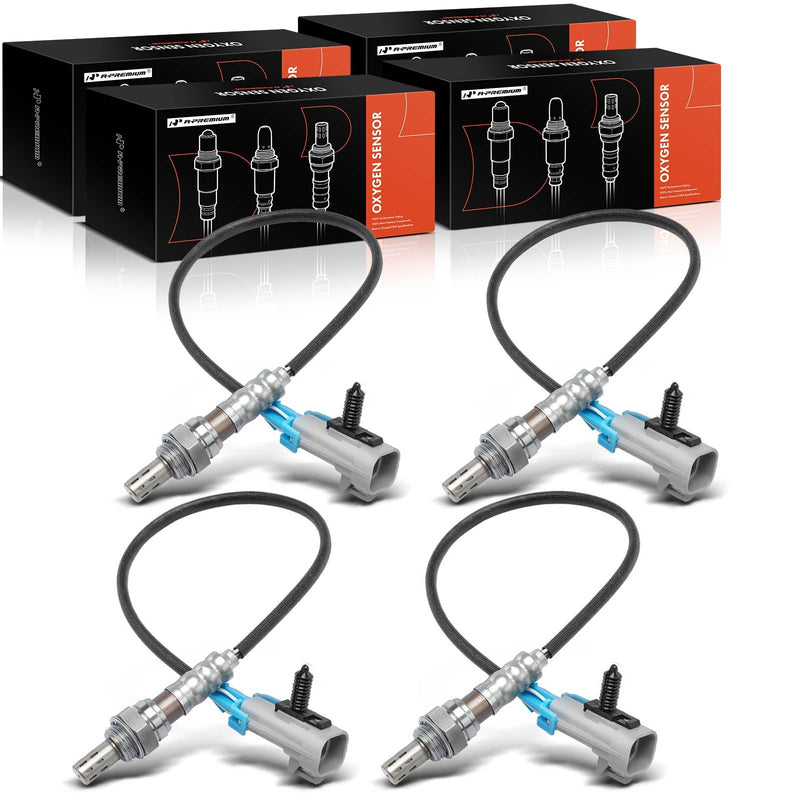 A-Premium 4Pcs O2 Oxygen Sensor Upstream and Downstream Compatible with Cadillac, Chevy & GMC Models - Escalade, Silverado 1500 04-05, Suburban 1500 03-04, Tahoe, Sierra 1500 03-05, Yukon 03-04 - 5.3L