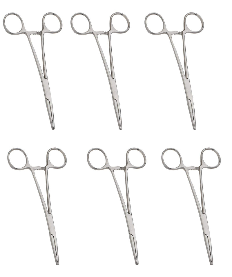 6-Pack Straight Kelly Hemostat Forceps, 5.5", Surgical Stainless Steel