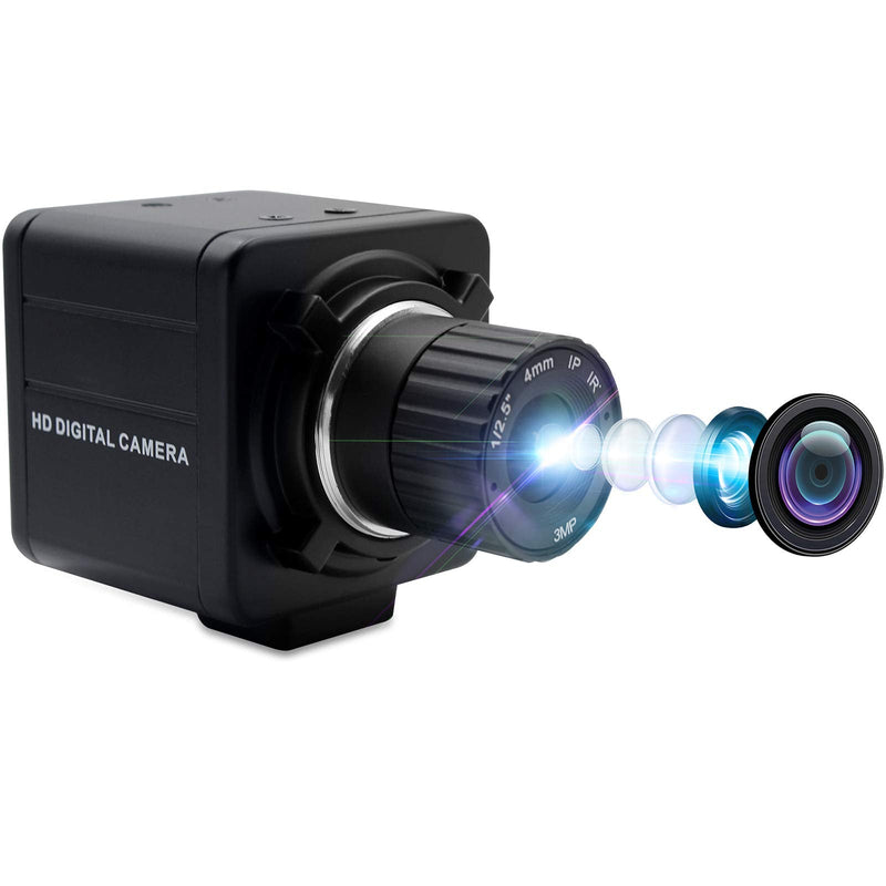 SVPRO 1080P Full HD Mini USB Webcam 2MP CMOS OV2710 4mm Manual Focus Lens CS Mount High Frame Rate 30fps/60fps/100fps USB Camera for Linux, Windows, Android, Plug and Play 4.0mm Lens