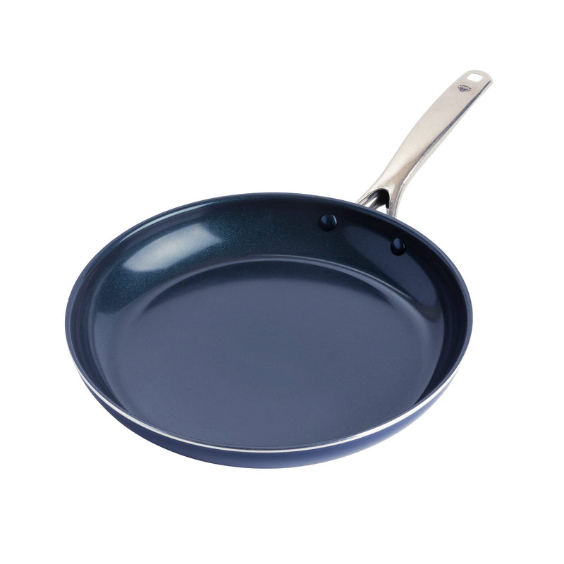 Blue Diamond 12" Nonstick Frying Pan Skillet, Diamond Infused PFAS-Free Ceramic Pot, Dishwasher & Oven Safe, Stay Cool Handle, Durable Non Toxic Metal Utensil Safe, Egg & Omelet Pan, Blue 12" Frying Pan Skillet