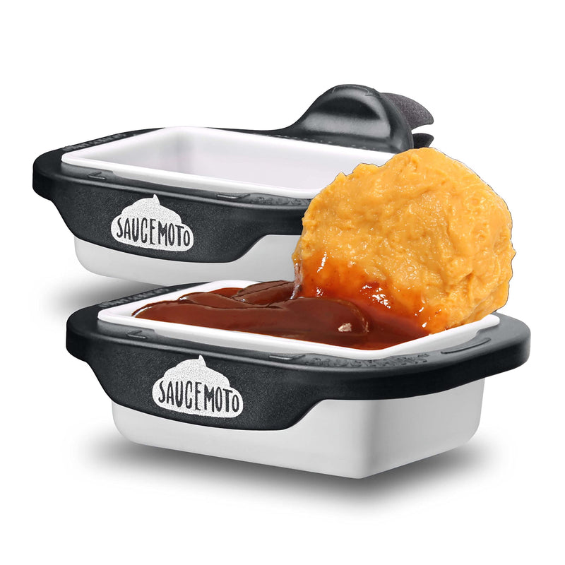 Saucemoto Dip Clip | An in-car sauce holder for ketchup and dipping sauces. As seen on Shark Tank (2 Pack, Black) 2 Pack