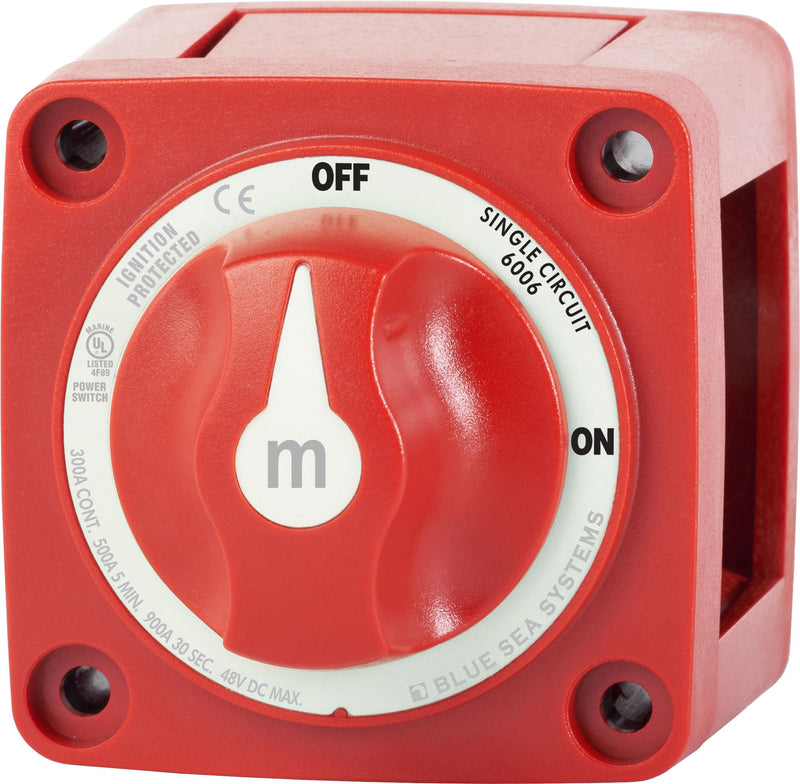 Blue Sea 6006 m-Series (Mini) Battery Switch Single Circuit ON-Off Red [6006]
