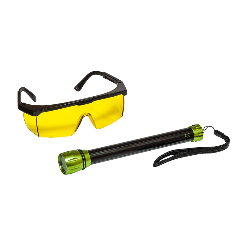  [AUSTRALIA] - LEAKFINDER LF400 Cordless LED Leak Detection Flashlight Kit - Up to 6' Range, Blue LED Light, Slim Design, Fluorescent Enhancing Glasses, 3 AAA Batteries, Made in USA Slim Light Kit