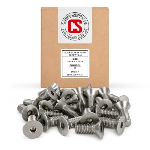 Chenango Supply 3/8-16 x 1 Stainless Socket Flat Head Screws 3/8-16 x 1"