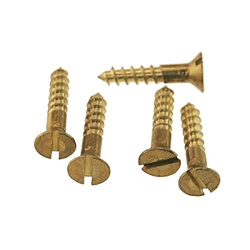  [AUSTRALIA] - #6 x 1/2" Slotted Flat Head Wood Screws, Brass, 100 Pack #6 x 1/2 inches