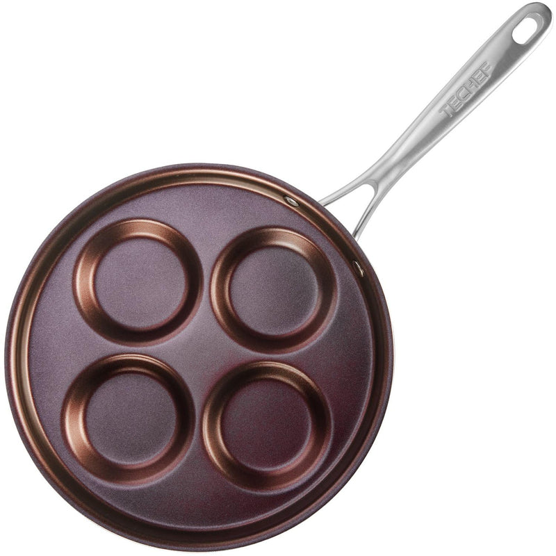 TECHEF - Egg Pan Nonstick, Aluminium Plett Pan, 4 Egg Frying Pan for Perfect Breakfast Eggs, Pancakes, Hamburgers & More, Non Toxic PFOA-Free, Easy to Clean, Made in Korea (No Induction) Purple