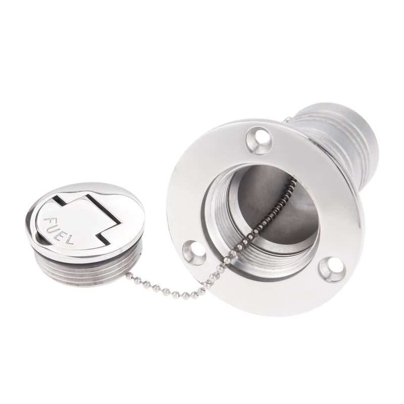 Mtsooning Boat Deck Fuel Filler, 1-1/2"(38mm) Steel Marine Gas Fill with Keyless Cap Hardware for Yacht Caravan RV Trucks Tractors and Trailer Fuel/Gas/Water/Waste Tanks