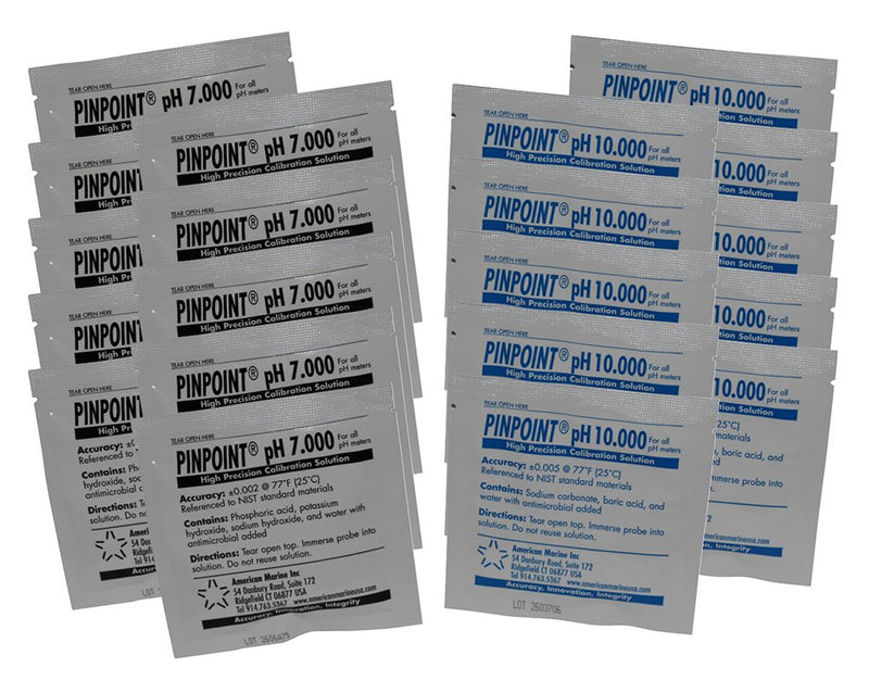 Pinpoint® High-Precision pH Calibration Fluids Kit (pH Buffer Solution), 20 Piece Set - 7.000, 10.000