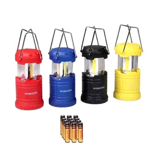 LED Lantern Mini 4 Pack, Camping Lanterns with 12 AAA Battery Operated/Portable & Collapsible, LED Camping Lantern for Kids/Hurricane/Camping/Emergency/Power Outage