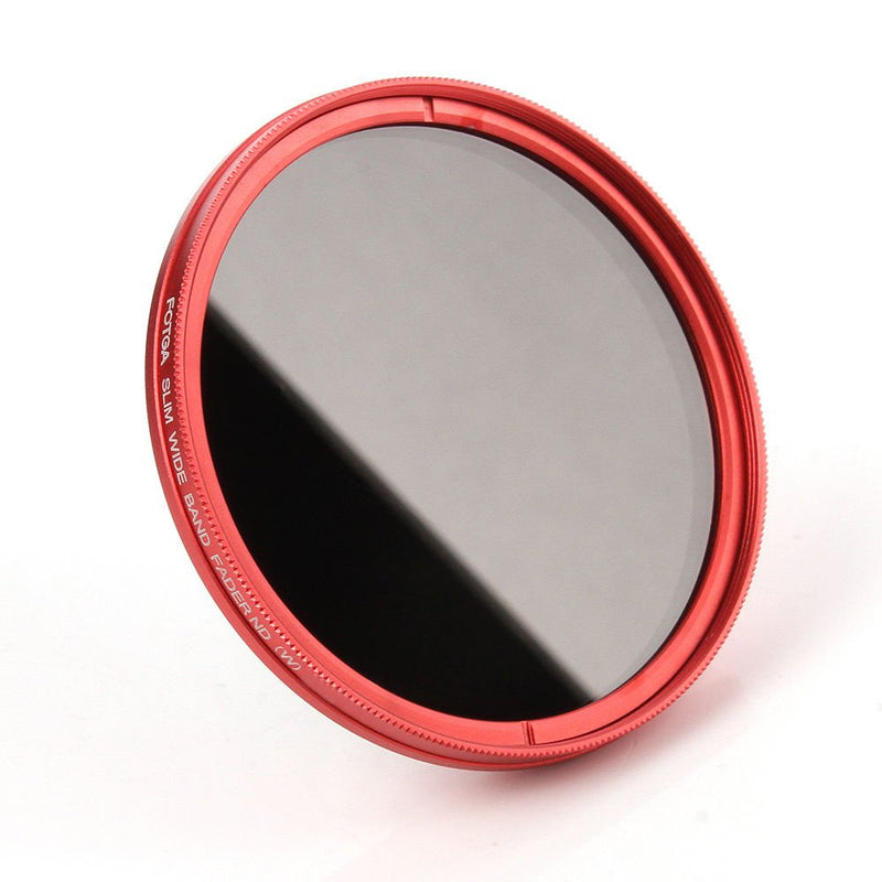 FocusFoto Fotga 49mm Ultra Slim Variable Fader ND2-ND400 Neutral Density ND Filter Adjustable ND2 ND4 ND8 ND16 ND32 ND100 to ND400 for Canon Nikon DSLR Camera Lens with Red Frame Ring