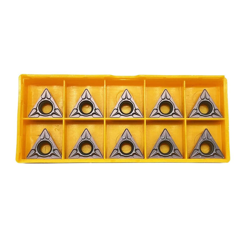 GBJ 10pcs TCMT32.52 TCMT16T308 Bronze R0.8 Carbide Inserts External Turning Inserts Cutting Tools for Steel Parts and Stainless Steel for STFCR Turning Tool Holder (TCMT32.52 (brozen)) 10PCS TCMT16T308 bronze