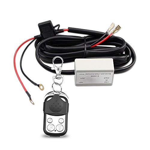 LEADTOPS Heavy Duty LED Light Bar 400Watts Load Wiring Harness Wireless Strobe Wiring Kit ON-OFF-Strobe RF Remote Control Switch for 12V Car Truck Work Light Driving Light