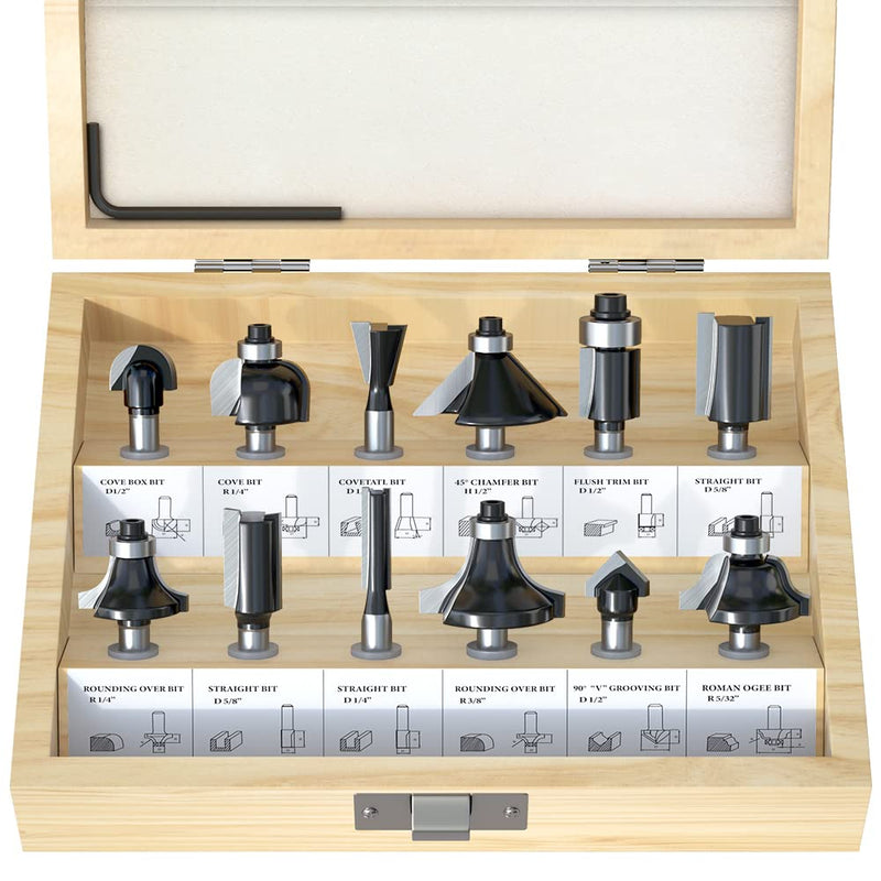 Tungsten Carbide Router Bits Set 1/4 Inch Shank Router Bit Set 1/4 Inch Shank 1/4 Shank